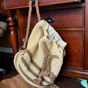 NWOT Cynthia Rowley straw Beach backpack